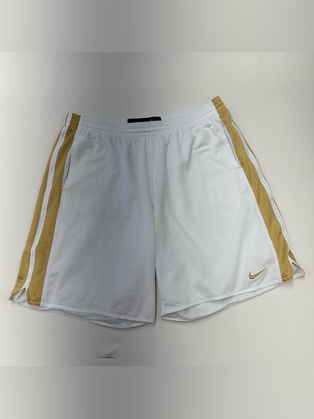 Vintage Nike Basketball Shorts White Gold Mens 3XL XXXL Drawstring Rare Gym